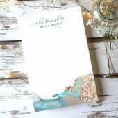 Blau und Gold Moderne Kunst Flüssige Aquarellfarbe Post-it Klebezettel