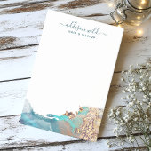 Blau und Gold Moderne Kunst Flüssige Aquarellfarbe Post-it Klebezettel