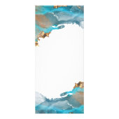 Blau und Gold Moderne Kunst Flüssige Aquarellfarbe Werbekarte (Hinten)