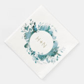 Blau und Gold Modernes minimalistisches Brautparty Serviette (Ecke)