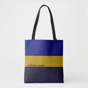 Blau und Gold Personalisiert Tasche