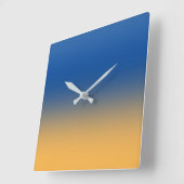 Blau und Gold Quadratische Wanduhr (Winkel)