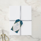 Blau und Gold Rahmen modern Geschenkanhänger (Mit Garn)