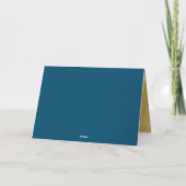 Blau und Gold Rahmen modern Karte (Rückseite)