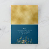 Blau und Gold Rahmen modern Karte (Innenseite)