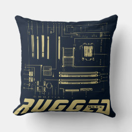 blau und gold RUGGED GEEK Hauptplatine Tech Kissen