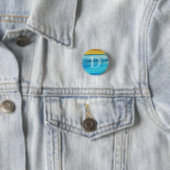 Blau und Gold Rustikale Monogramme Button (Beispiel)