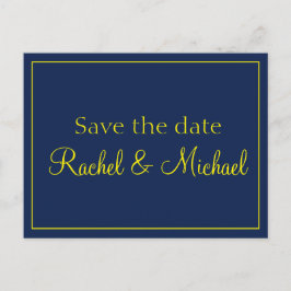 Blau und Gold Save the Date Ankündigungspostkarte