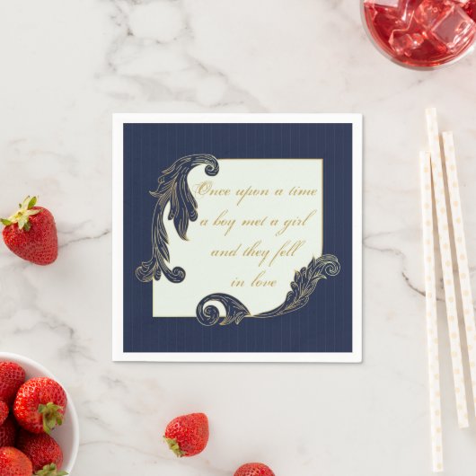 Blau und Gold Serviette (Beispiel)