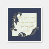 Blau und Gold Serviette (Vorderseite)