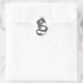 Blau und Gold Tattoo Dragon Runder Aufkleber (Tasche)