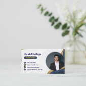 Blau und Gold Visitenkarte (Stehend Vorderseite)