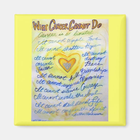 Blau und Gold Was Krebs nicht tun Herzmagnet Magnet (Vorne)