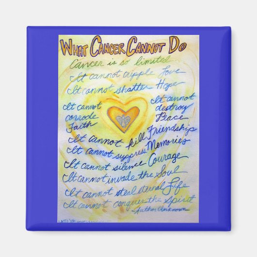 Blau und Gold Was Krebs nicht tun Herzmagnet Magnet (Vorne)