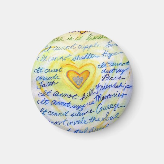 Blau und Gold Was Krebs nicht tun Herzmagnet Magnet (Vorne)