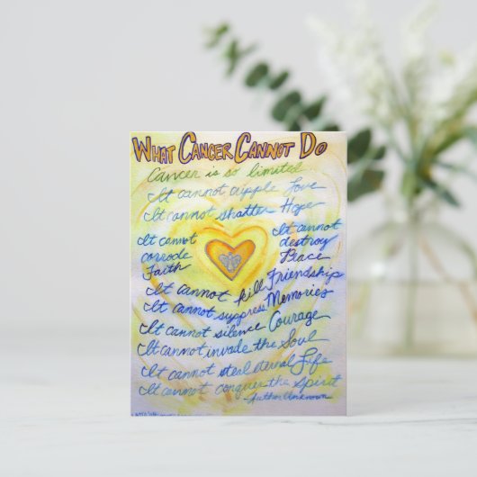 Blau und Gold Was Krebs nicht tun Postkarten (Stehend Vorderseite)