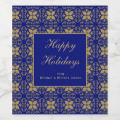 Blau und Gold Weinetikett (Einzelnes Label)