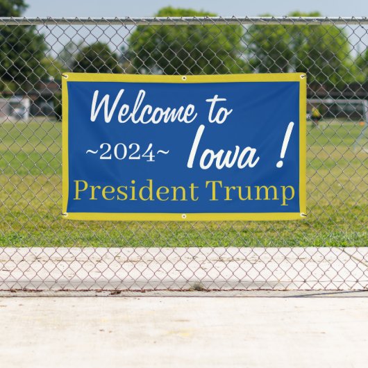 Blau und Gold Willkommen in Iowa Herr Präsident! B Banner (Insitu)