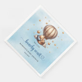 Blau und Gold Wir können frühzeitig Teddybär warte Serviette (Ecke)