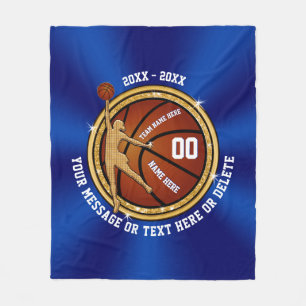 Blau-und Goldältere Nachtbasketball-Geschenk-Ideen Fleecedecke
