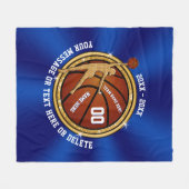 Blau-und Goldältere Nachtbasketball-Geschenk-Ideen Fleecedecke (Vorderseite (Horizontal))