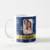 Blau- und Goldanker gemustert Kaffeetasse (Links)