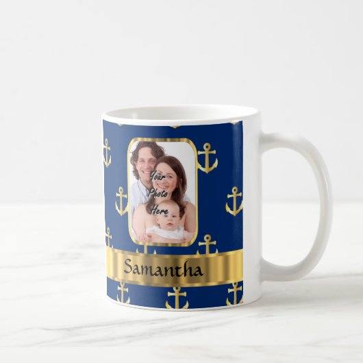 Blau- und Goldanker gemustert Kaffeetasse (Rechts)