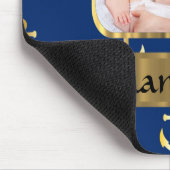 Blau- und Goldanker gemustert Mousepad (Ecke)