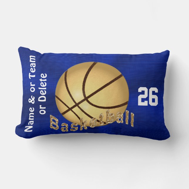 Blau-und Goldbasketball-Team-Geschenke Lendenkissen (Vorderseite)