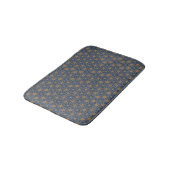 Blau- und Goldblätterdesign Badematte (Schrägansicht)