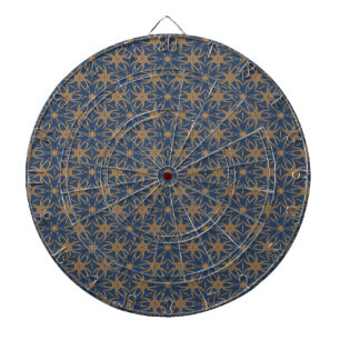 Blau- und Goldblätterdesign Dartscheibe