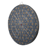 Blau- und Goldblätterdesign Dartscheibe (Vorderseite rechts)