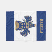 Blau-und Goldcheerleader-Fleece-Decke Fleecedecke (Vorderseite (Horizontal))