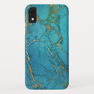 Blau-und Goldeleganter moderner Marmorierungdruck Case-Mate iPhone Hülle