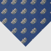 Blau und Golden Hanukkah Menorah Seidenpapier (Ausschnitt)
