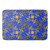 Blau und Golden Vector Nahtloses Muster Badematte (Vorderseite)