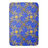 Blau und Golden Vector Nahtloses Muster Badematte (Vorderseite Vertikal)