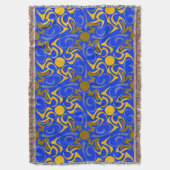 Blau und Golden Vector Nahtloses Muster Decke (Vorderseite Vertikal)