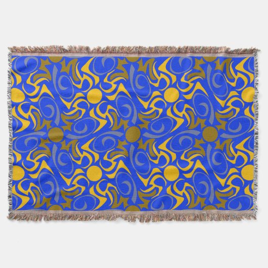 Blau und Golden Vector Nahtloses Muster Decke (Vorderseite)