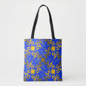 Blau und Golden Vector Nahtloses Muster Tasche (Vorderseite)