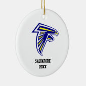 Blau-und Goldfalke-Weihnachtsverzierung Keramikornament (Rechts)