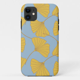Blau-und GoldfallGinkgo Ginko Biloba Blätter Case-Mate iPhone Hülle