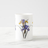 Blau und Goldiris Redoute Knochen-China-Tasse Porzellantasse (Vorderseite)
