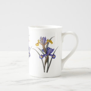 Blau und Goldiris Redoute Knochen-China-Tasse Porzellantasse