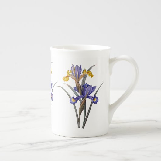 Blau und Goldiris Redoute Knochen-China-Tasse Porzellantasse (Rechts)
