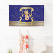 Blau-und Goldjungen-Babyparty-Fahne Banner (Insitu)