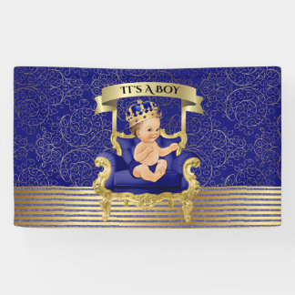 Blau-und Goldjungen-Babyparty-Fahne Banner