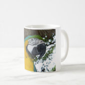 Blau und Goldmacawpapageienkaffee-Tasse Kaffeetasse (VorderseiteRechts)