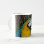 Blau und Goldmacawpapageienkaffee-Tasse Kaffeetasse (Vorderseite Links)