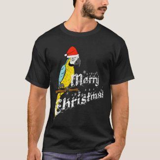 Blau- und Goldmaka Weihnachtspapagei blau und y T-Shirt